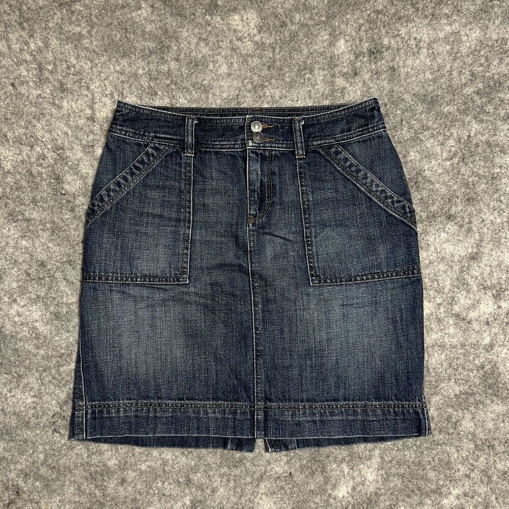 Ann Taylor LOFT Denim Skirt Women’s 2 Blue Mini Jeans Stretch Western Cowgirl